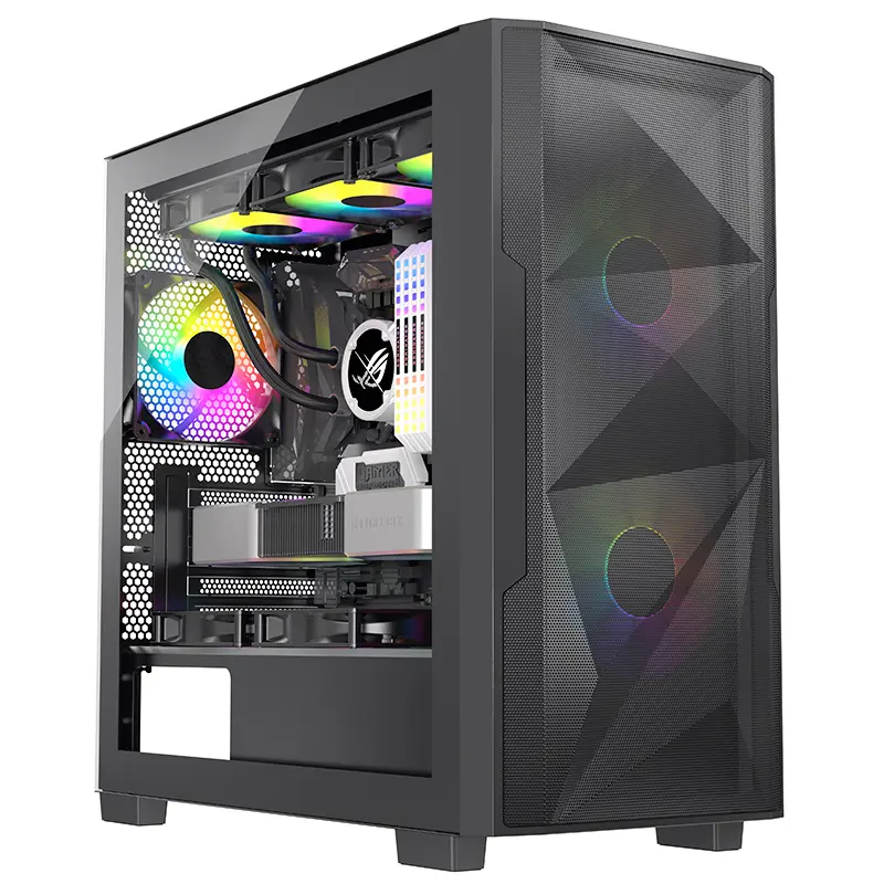 DUNAO X6M-M06 Gaming Case - Micro ATX/ITX Support, Tempered Glass, Efficient Cooling Design