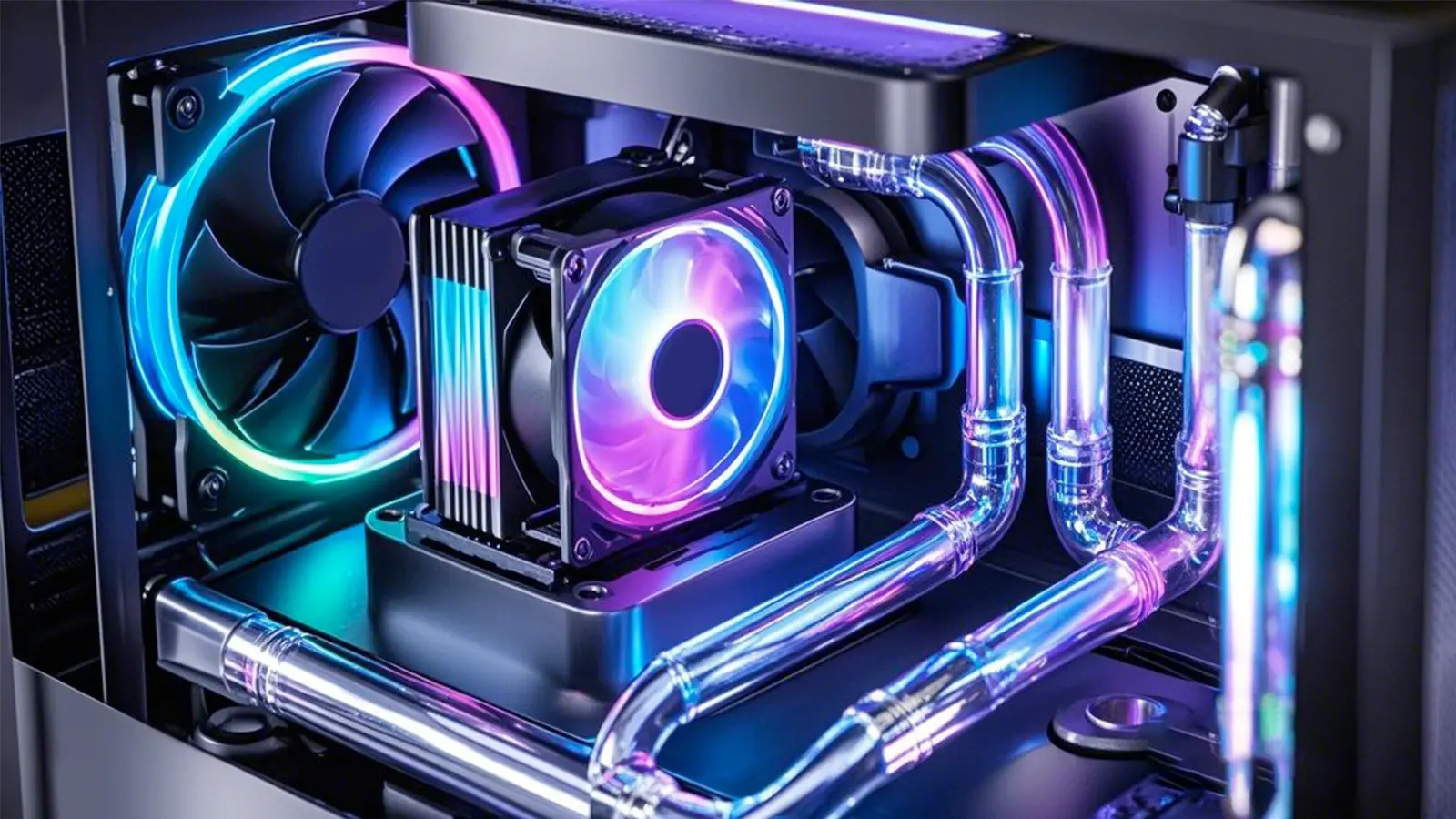 Water block and radiator installation in PC case  Coolant filling and testing water-cooled PC 
