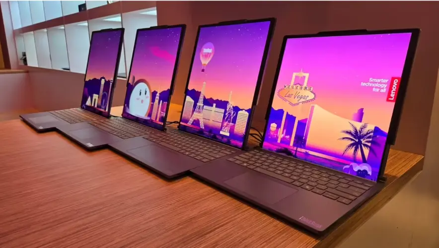 The world's first rollable screen laptop, ThinkBook Plus Gen 6 Rollable, made its debut at CES 2025.