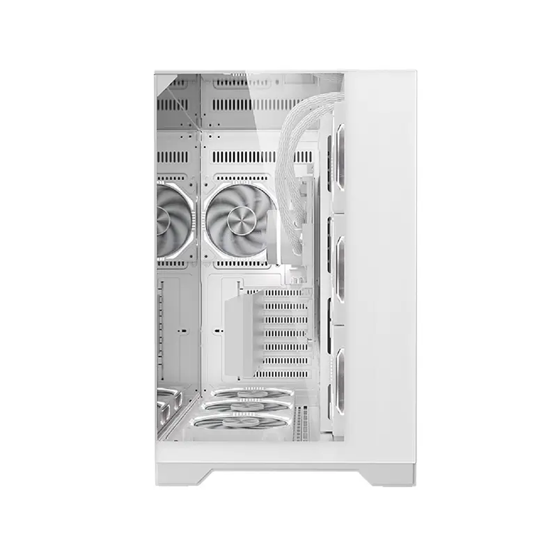 Gaming Computer Case With 3 Tempered Glass Panel High End Pc Casing Support 360mm Radiator (4)9e0