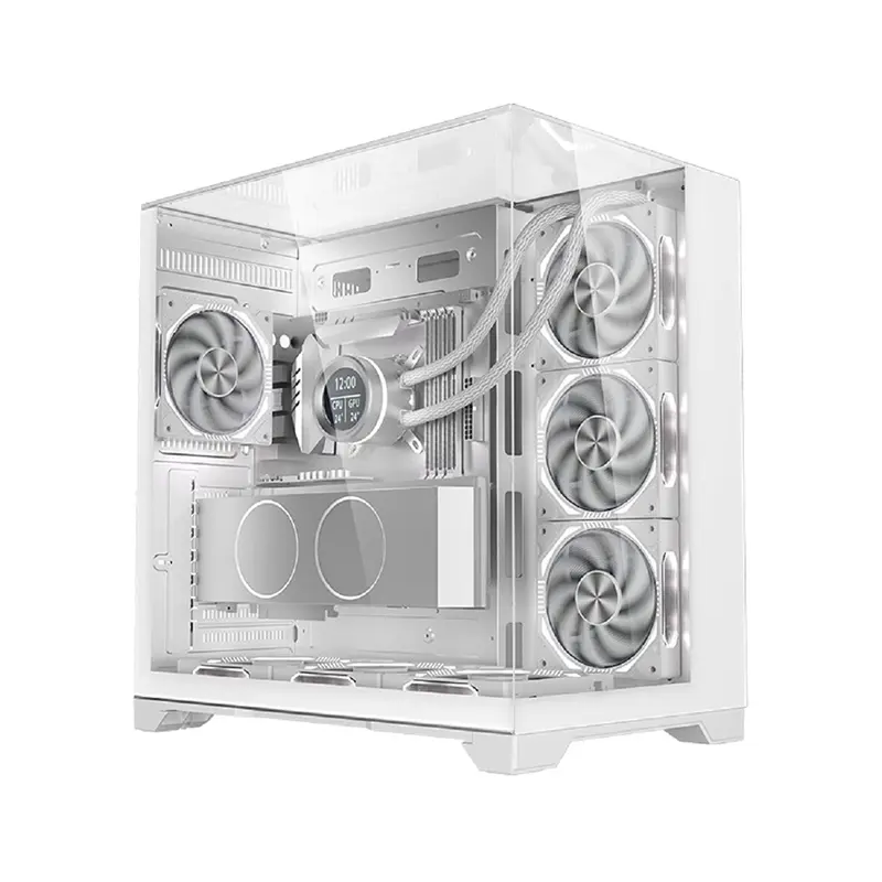 Gaming Computer Case With 3 Tempered Glass Panel High End Pc Casing Support 360mm Radiator