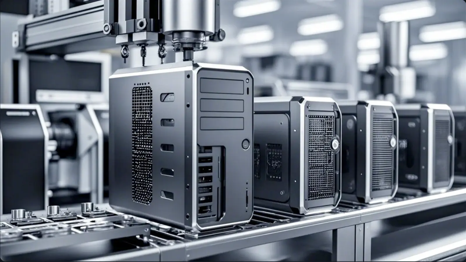 "Business client discussing PC case specifications with manufacturer" 