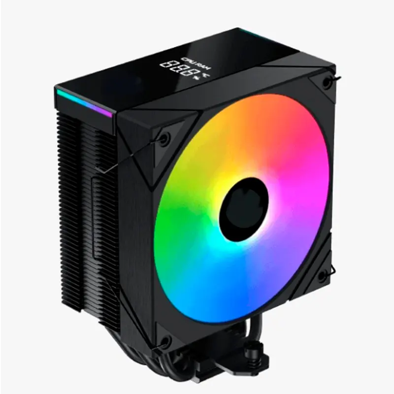 ARGB CPU Cooler Dunao Fan6-08: Efficient 6-Heat Pipe Design digital readout