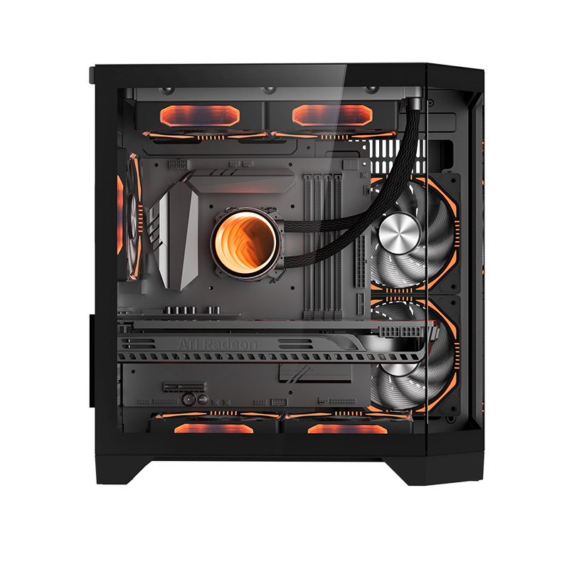 K - Dremer mini Three-sided glass panoramic side view . A mini case with comprehensive hardware support.